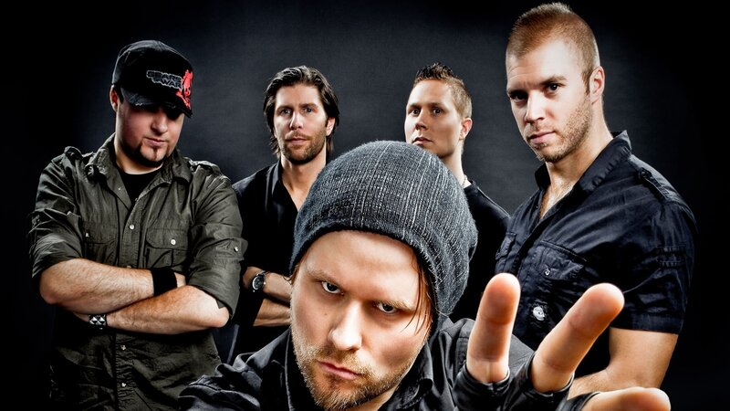 Four Men in Dark Clothing — Black, Serious, Photograph, Beanie