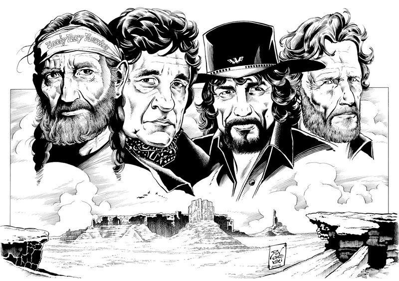 Four Men in Desert Landscape