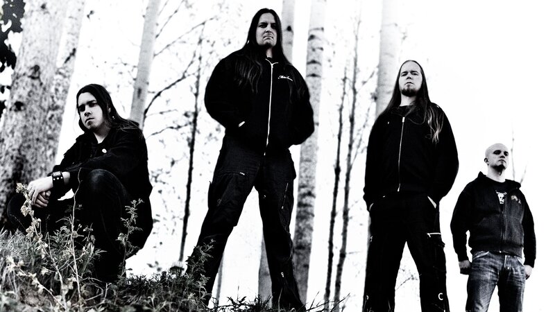 Four Men in Forest — Black, Serious, Winter
