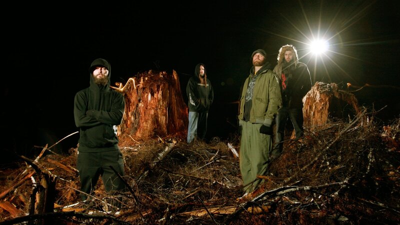Four Men in Forest — Black