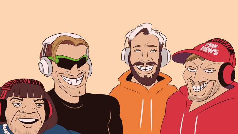Four Men in Headphones