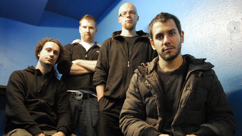 Four Men in Hoodies — Blue