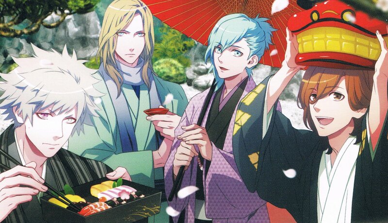 Four Men in Kimonos — Blue