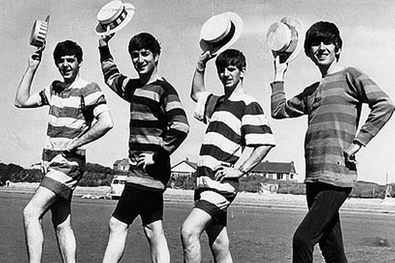 Four Men in Striped Shirts