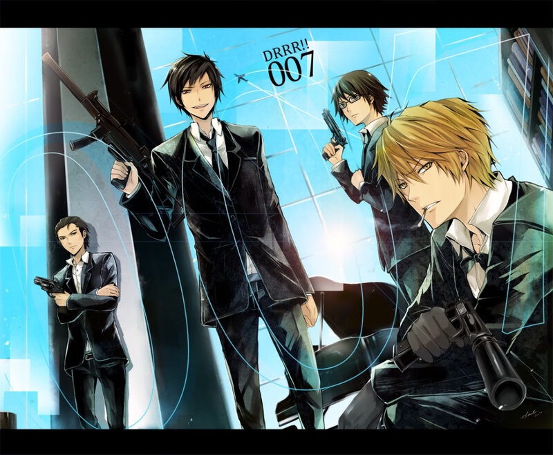 Four Men in Suits with Guns