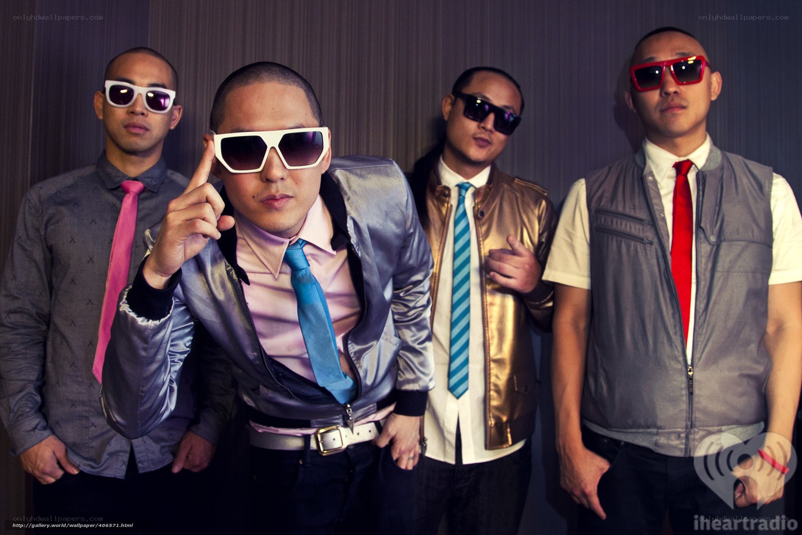 four men in sunglasses and ties
