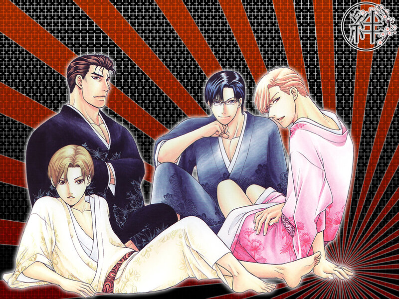 Four men in traditional robes