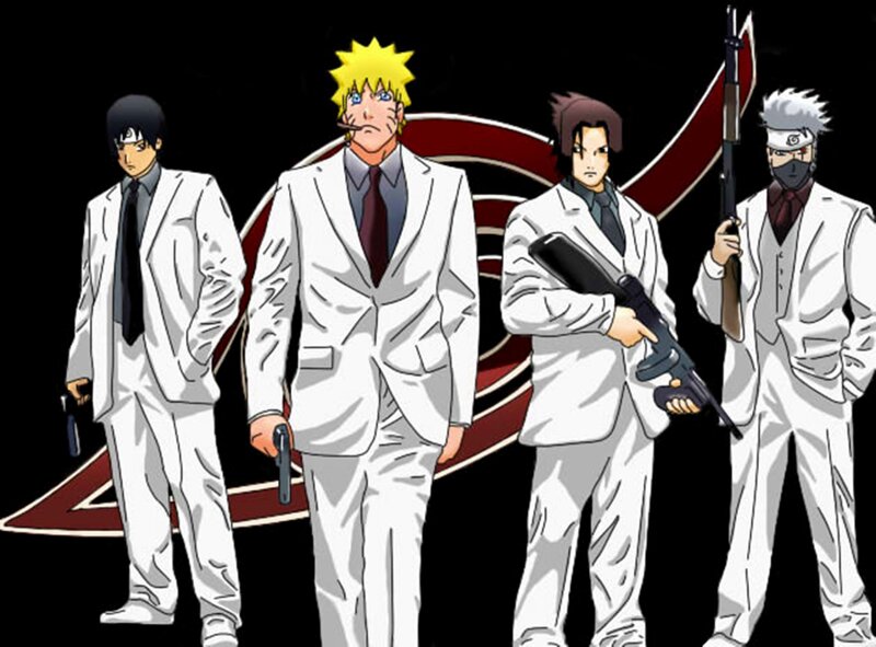 Four Men in White Suits