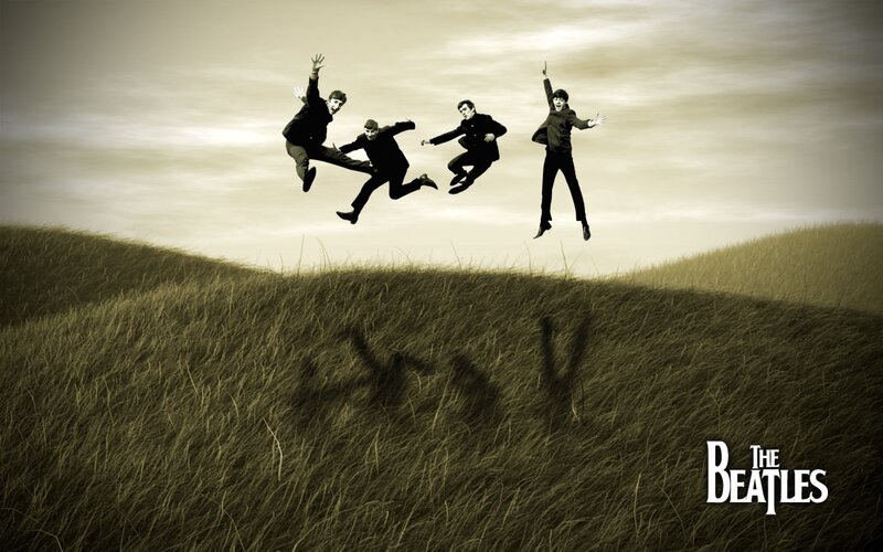 Four Men Jumping — Brown, Dynamic, Photograph