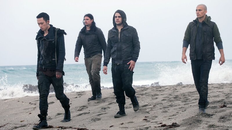 Four Men on Beach — Gray