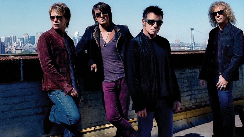 Four Men on Rooftop — Blue, Confident