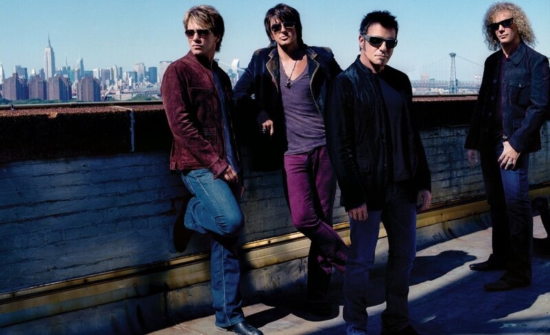Four Men on Rooftop — Blue