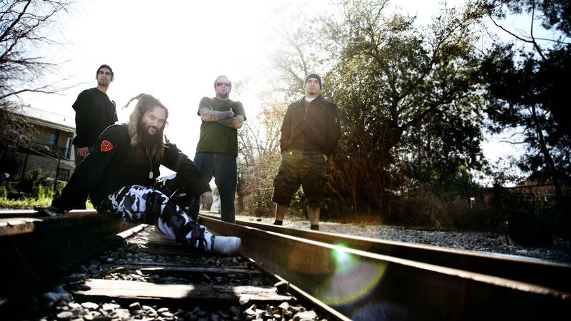 Four Men on Train Tracks — Black