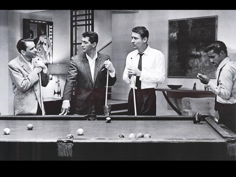 Four Men Playing Pool — Black