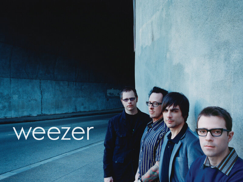 Four Men Standing — Blue, Serious, Photograph