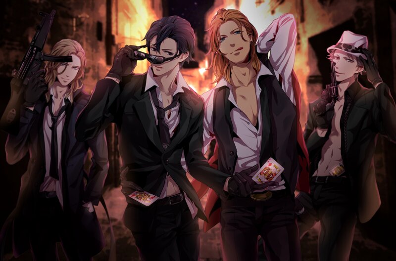 Four Men with Guns — Black