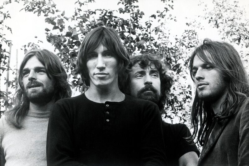 Four Men with Long Hair — Black, Serious, Photograph, Trees, Sweater