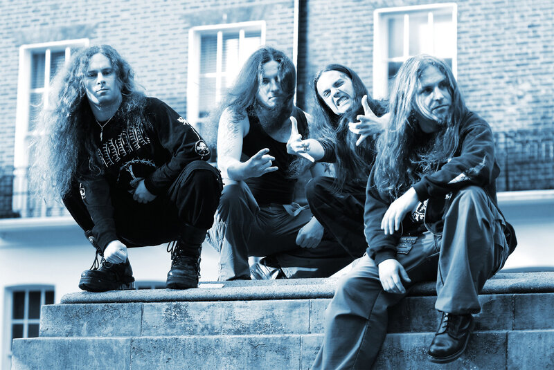 Four Men with Long Hair — Blue
