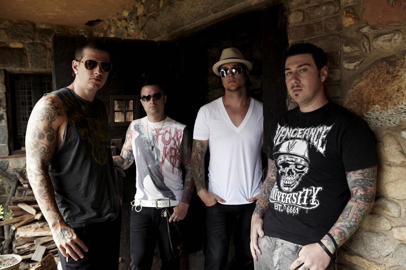 Four Men with Tattoos — Black, Serious, Photograph, Sunglasses