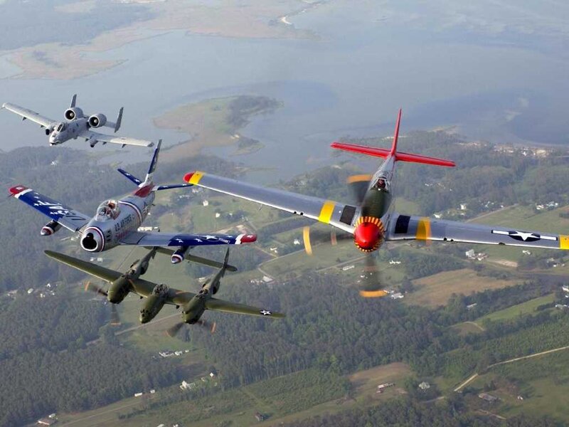 Four Military Aircraft — Green