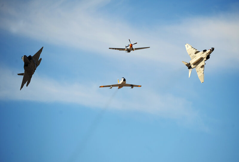Four Military Jets in Formation — Blue