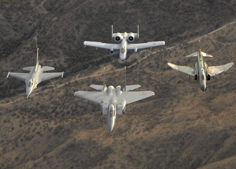 Four Military Jets in Formation