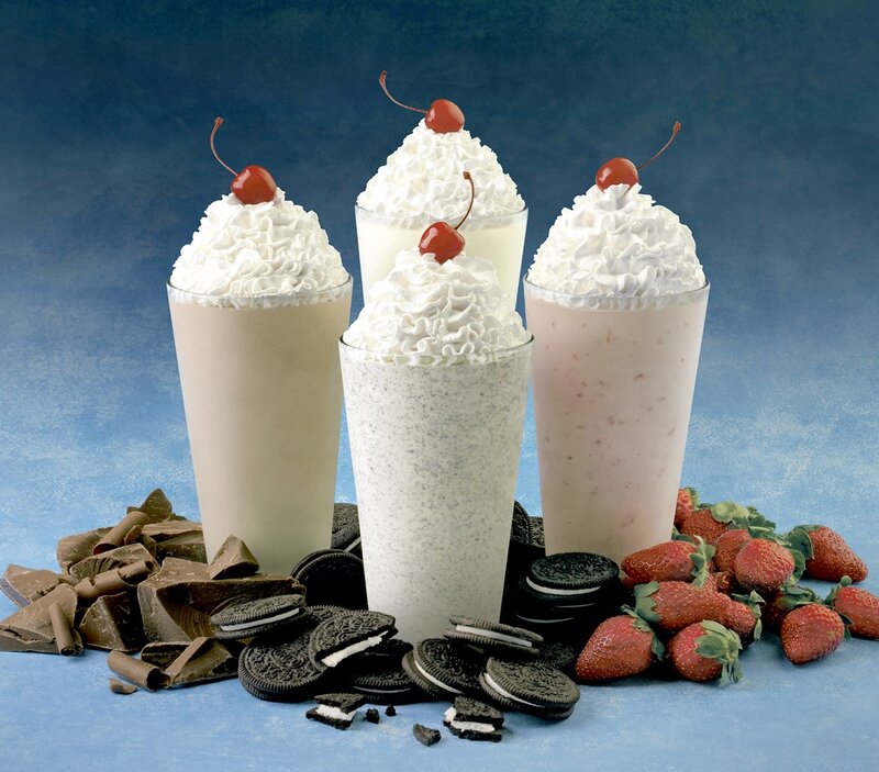 Four Milkshakes with Toppings