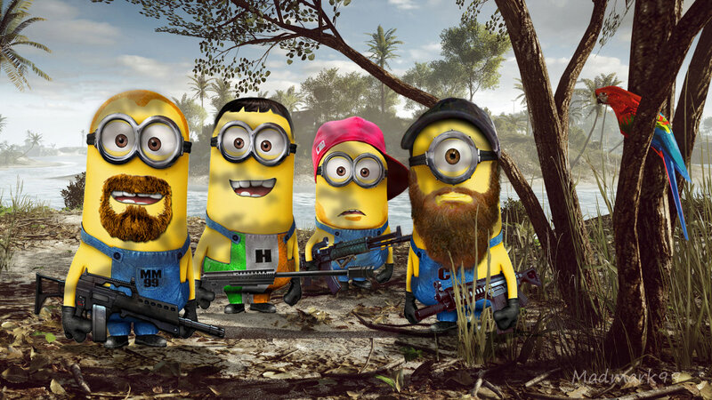 Four Minions with Guns