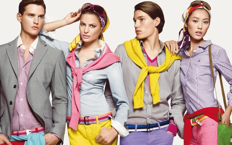 Four Models in Colorful Clothing