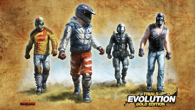 Four Motorcyclists Walking