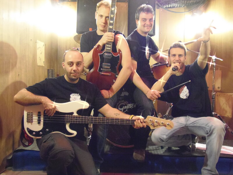 Four Musicians Posing — Black