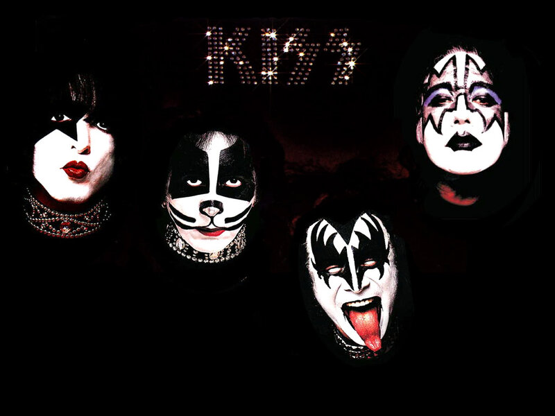 Four Musicians with Face Paint — Black