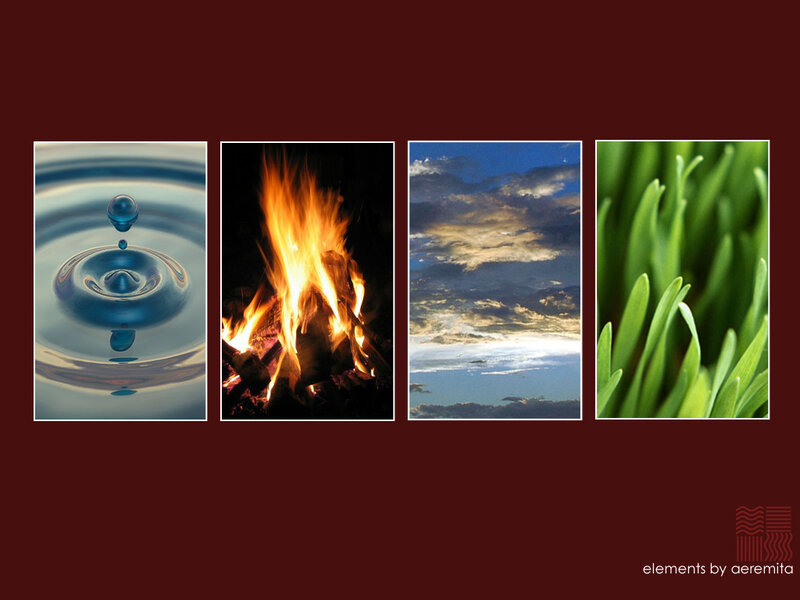 four natural elements collage
