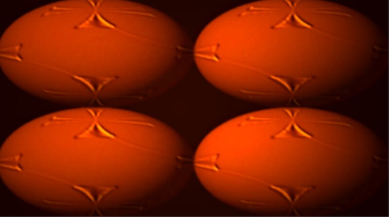 Four Orange Spheres