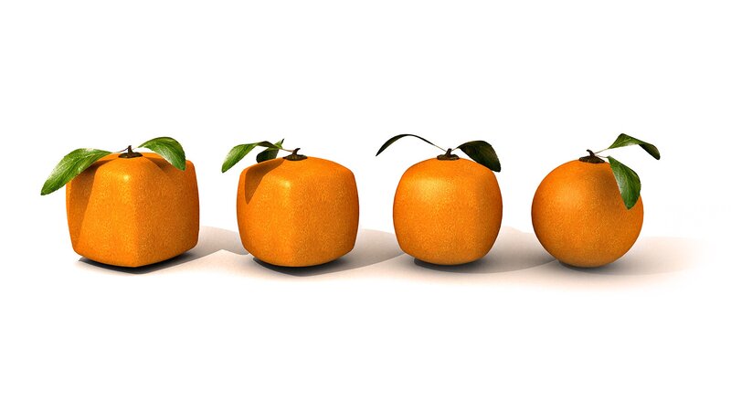 four oranges in a row
