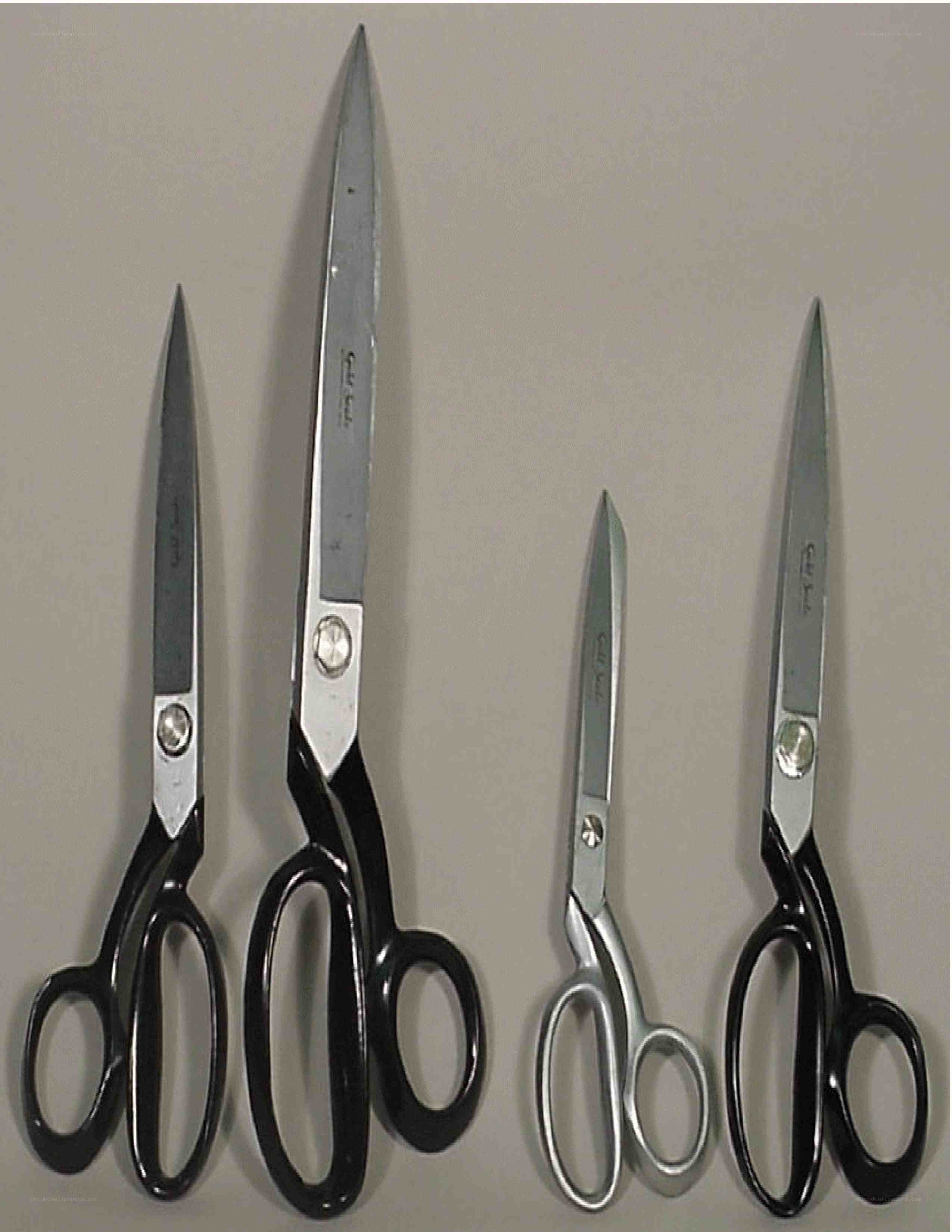 four pairs of scissors