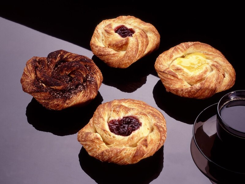 Four Pastries on Surface