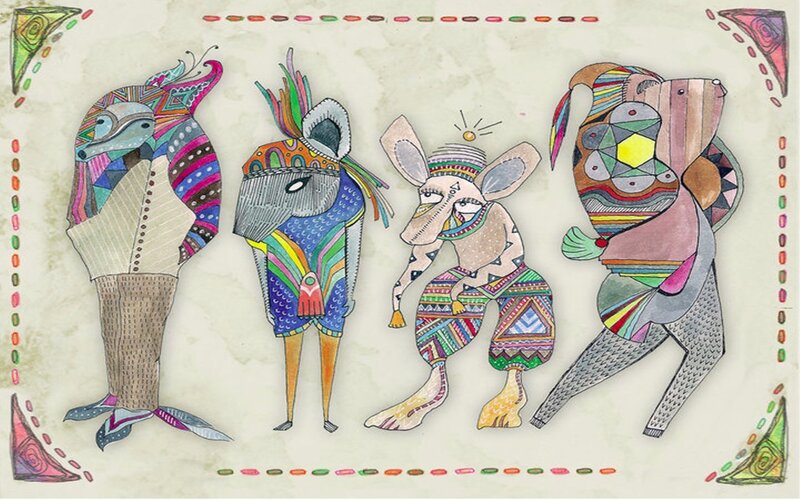 Four Patterned Animals