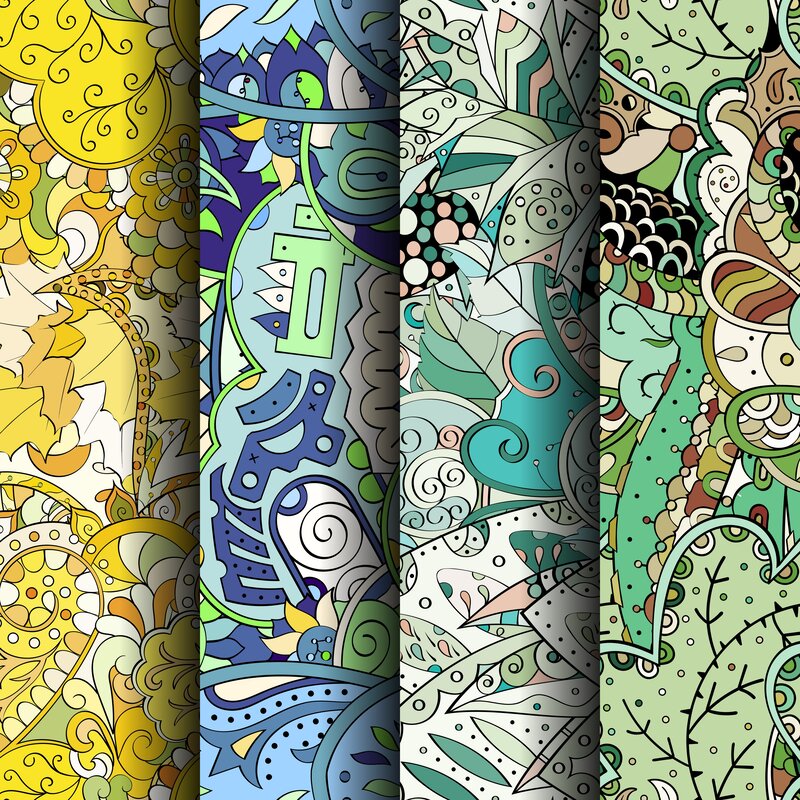 Four Patterned Panels