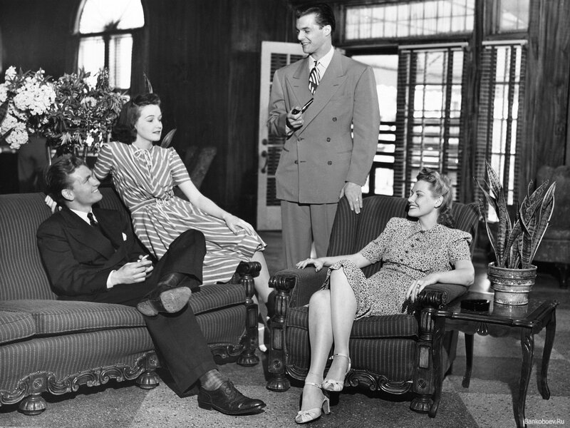 Four People in a Lounge
