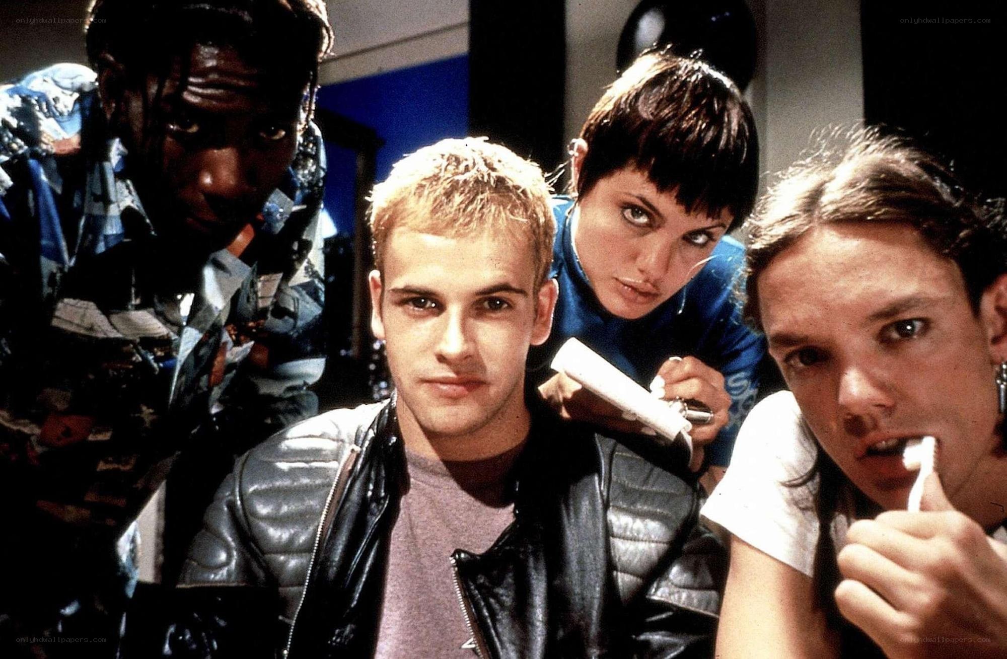 Four people in a tense scene