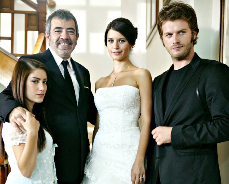 Four People in Formal Wear — White