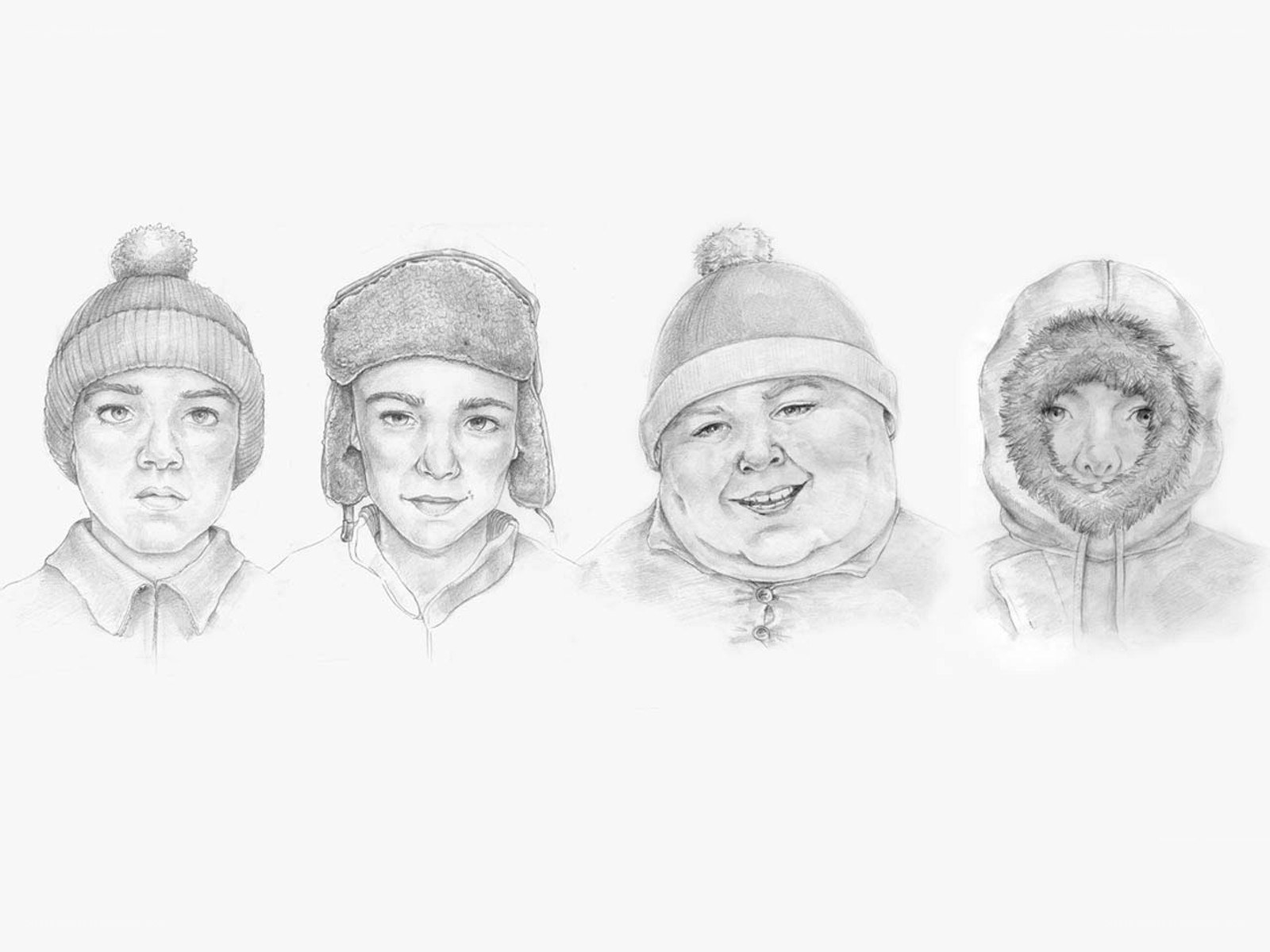 four people in winter hats