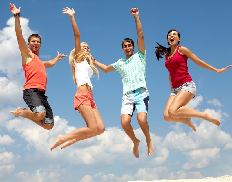 Four People Jumping