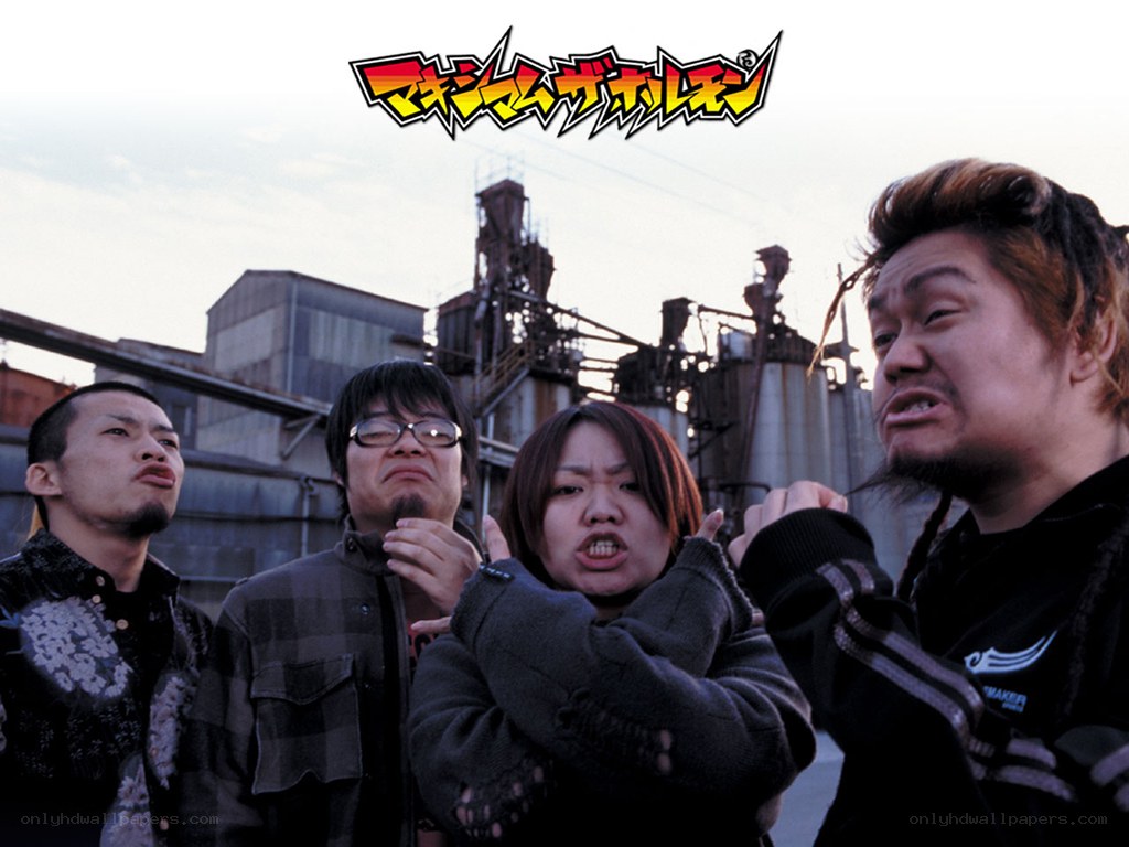 Four people making funny faces