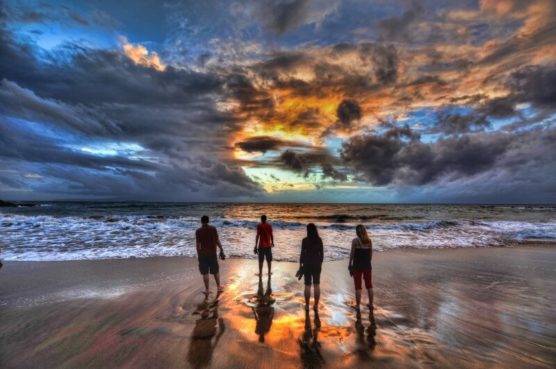 Four People on Beach
