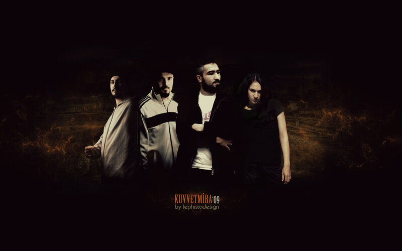 Four People Standing — Black