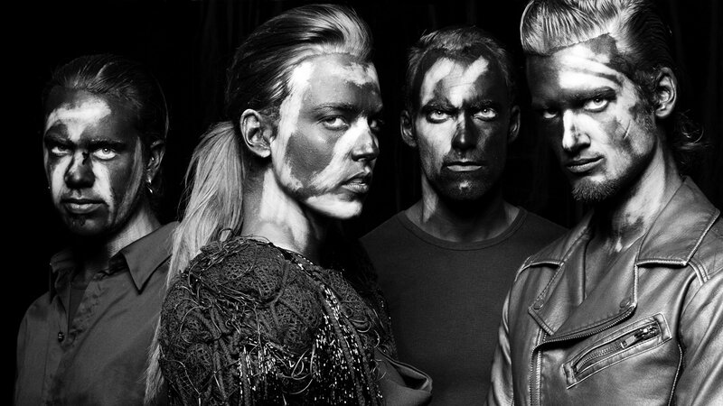Four People with Face Paint — Black