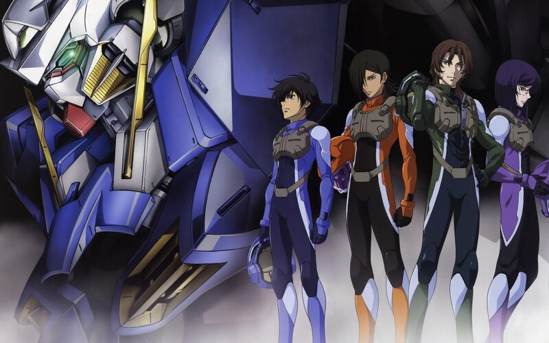 Four Pilots with Mecha
