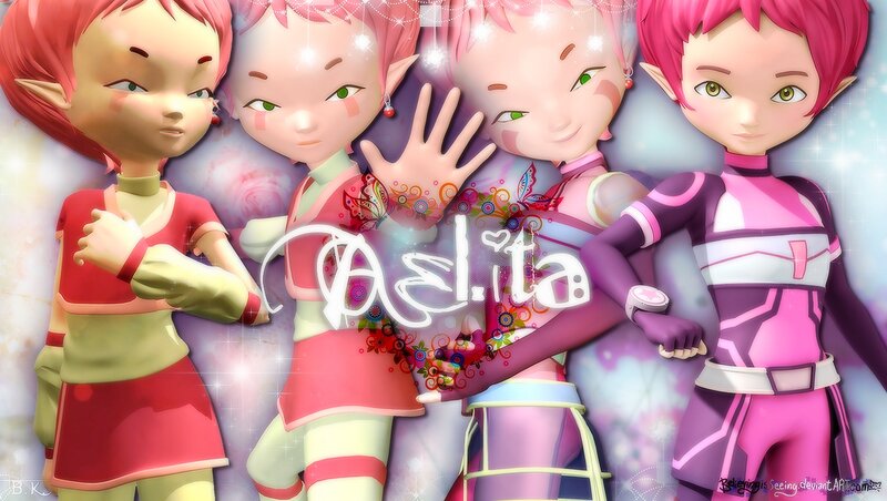 Four Pink-haired Characters
